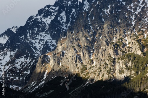 Texture of snow and rock