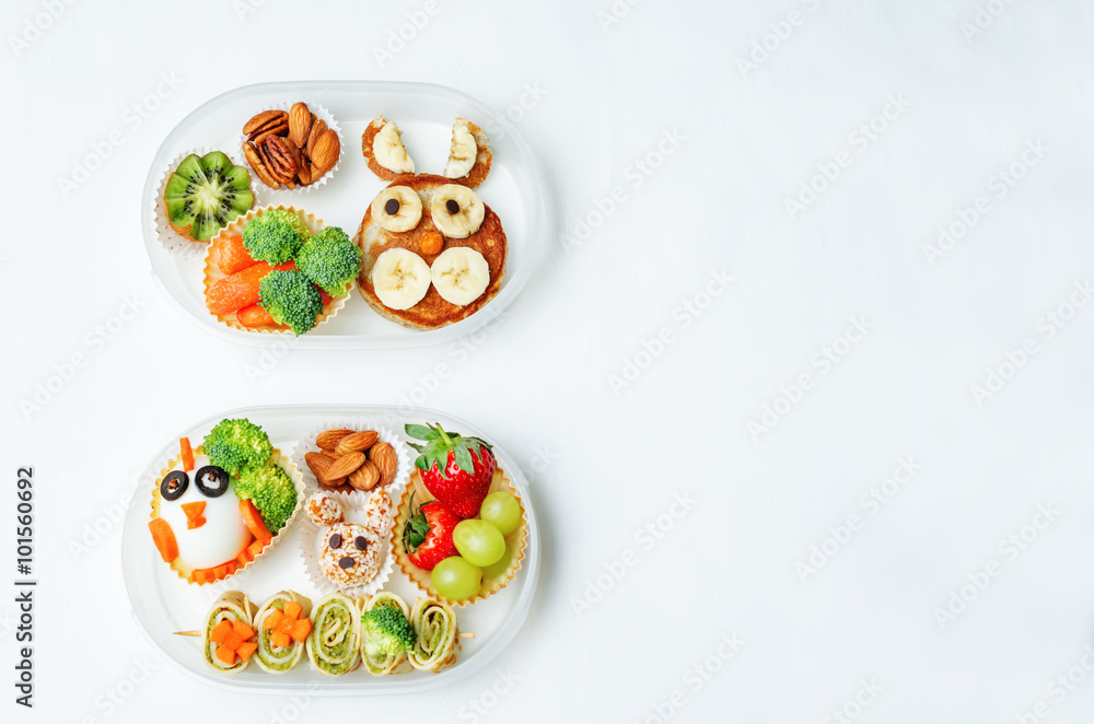 school lunch box for kids with food in the form of funny faces school lunch box for kids with food in the form of funny faces