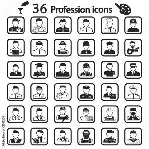 profession icon set