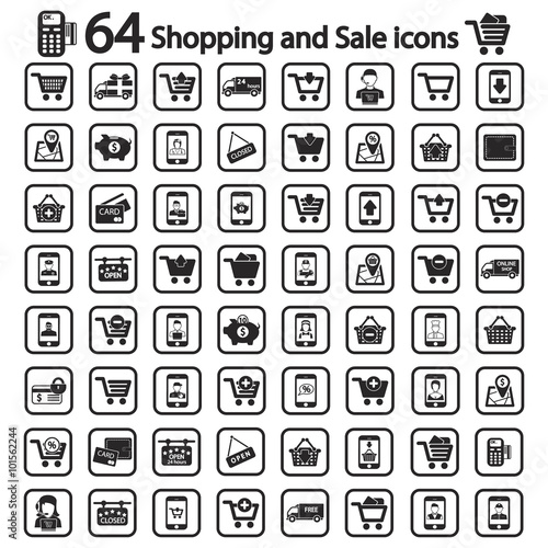 Shopping and sale icon set