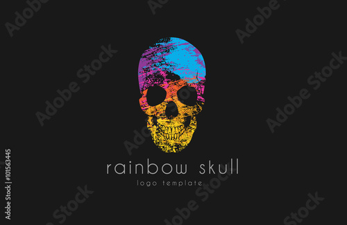 Skull. Rainbow skull. Skull logo. Colorful logo. Creative skull logo
