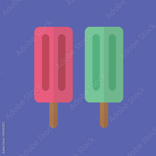 Fruit ice cream on a stick