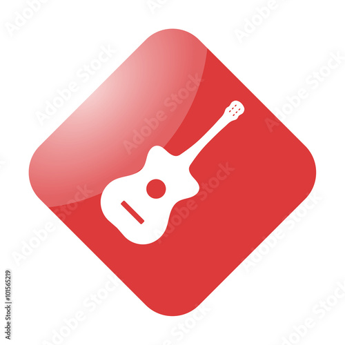 Acoustic guitar simple icon on colorful background