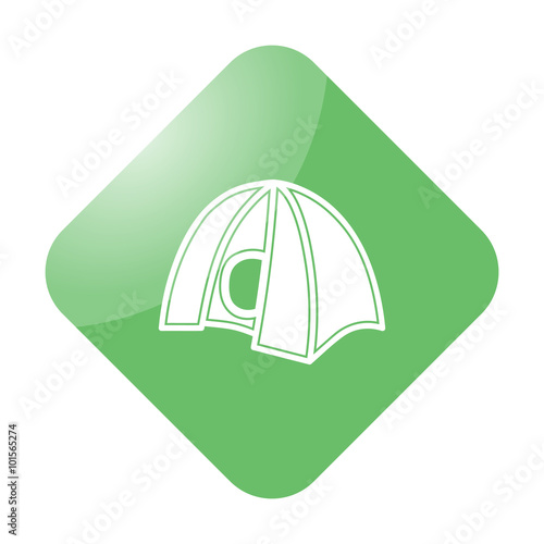 Tourist tent simple icon on colorful background