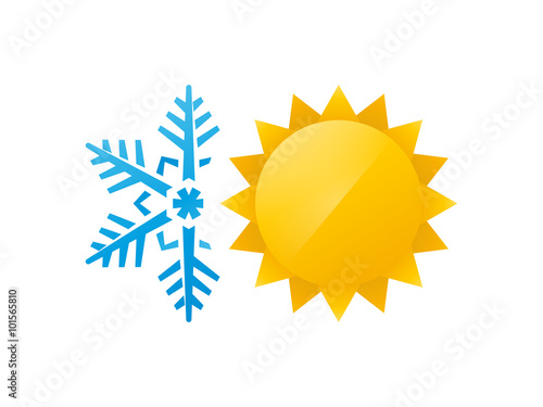 snowflake and sun icon