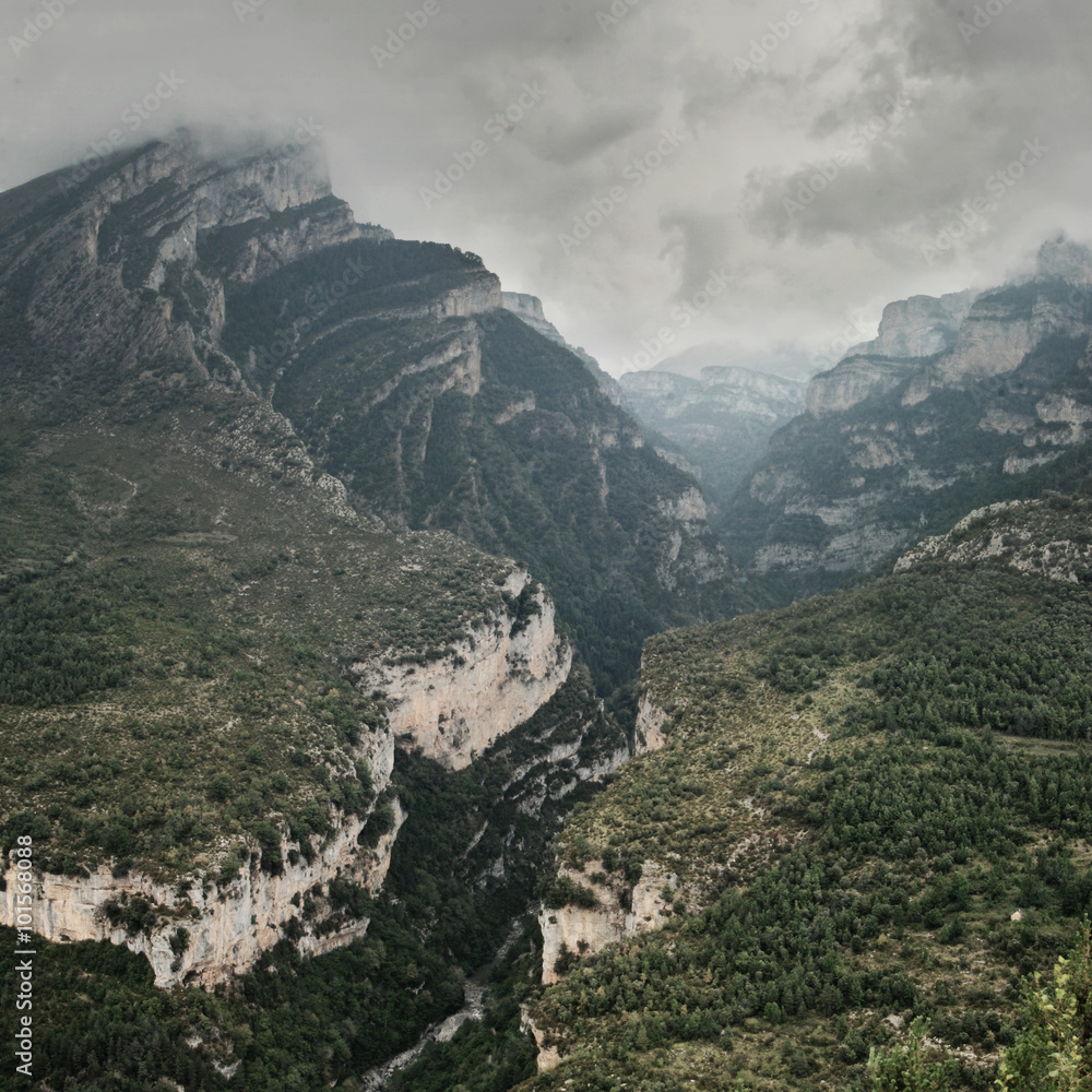 Mountain Valley, Valle de Anisclo, Pyrenees, Spain