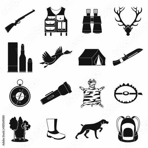 Hunting black simple icons