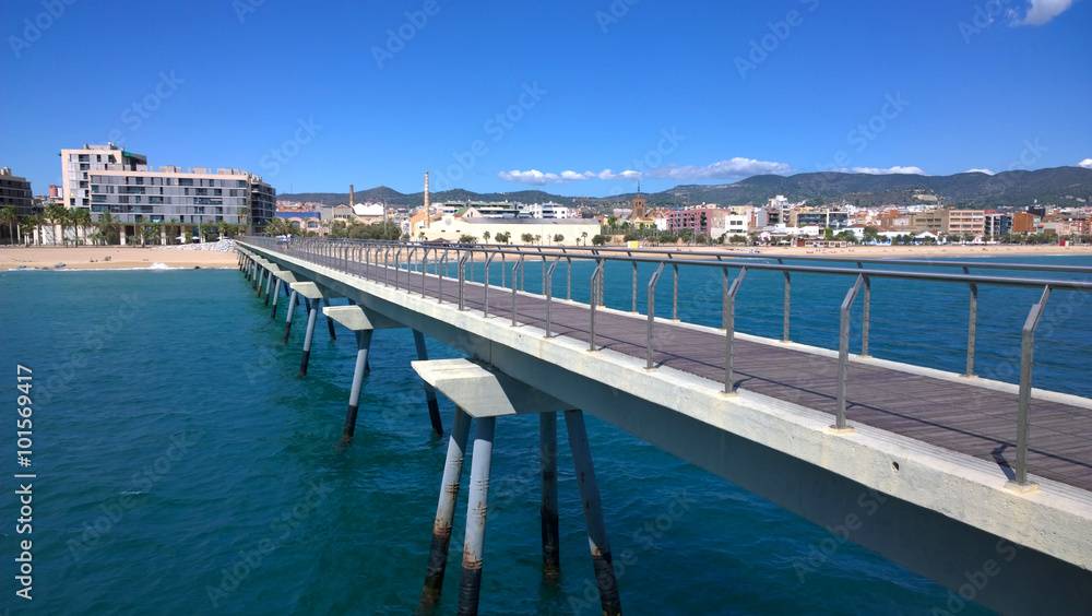 Bridge Oil - Pont del Petroli, Badalona, Spain, a place for walking over the sea
