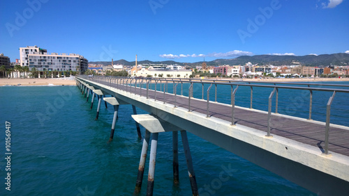 Bridge Oil - Pont del Petroli, Badalona, Spain, a place for walking over the sea © miff32