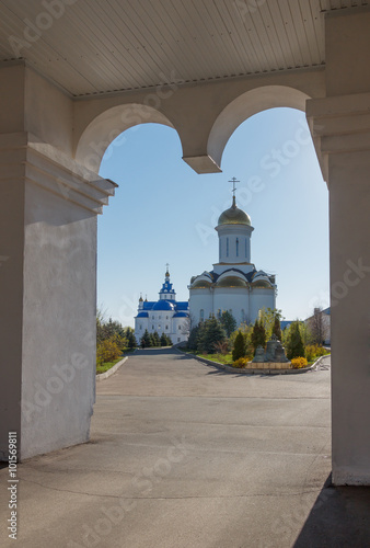 Zilant Holy Assumption nunnery in Kazan. View of the Cathedral of the Trinity and the Cathedral of All Saints  of the passage of the Church Archangel Michael photo