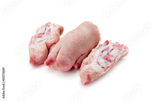 legs of pork on white background
