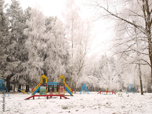 playground in winter