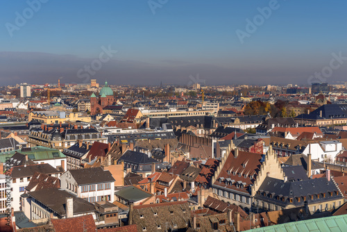 View of Strasbourg from Strasbourg Cathedral, Alsace, France