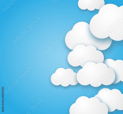 clouds on a blue background vector