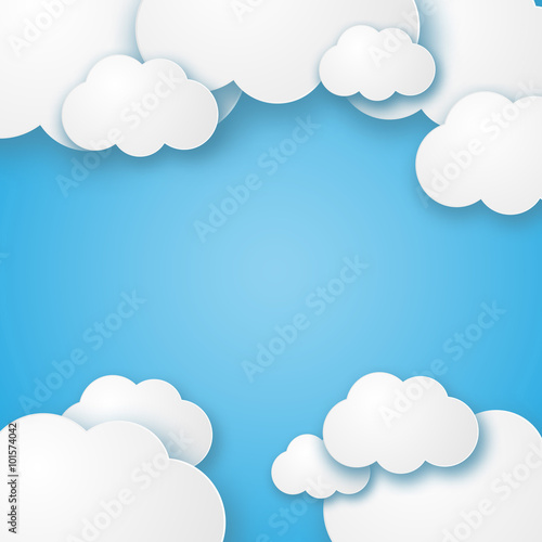Clouds on a blue background vector