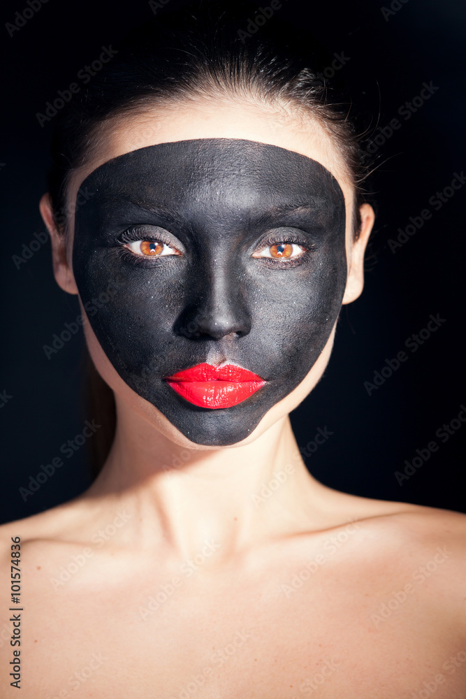 Beauty portrait of woman with creative makeup. Beauty portrait of woman with creative makeup.