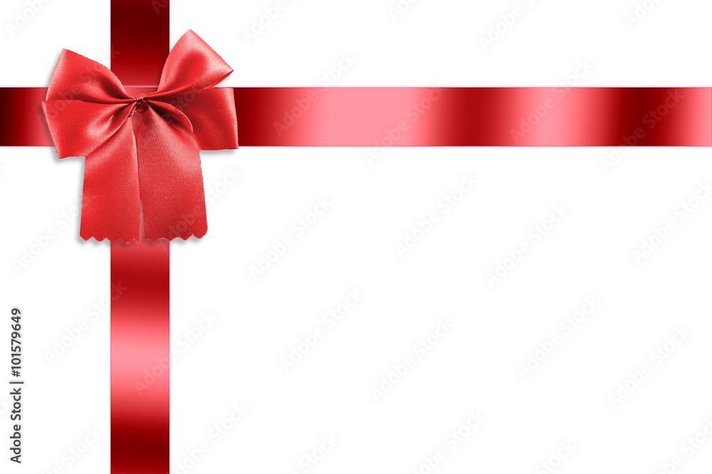 Beautiful red ribbon with gold bow isolated white background. Beautiful red ribbon with gold bow isolated white background.