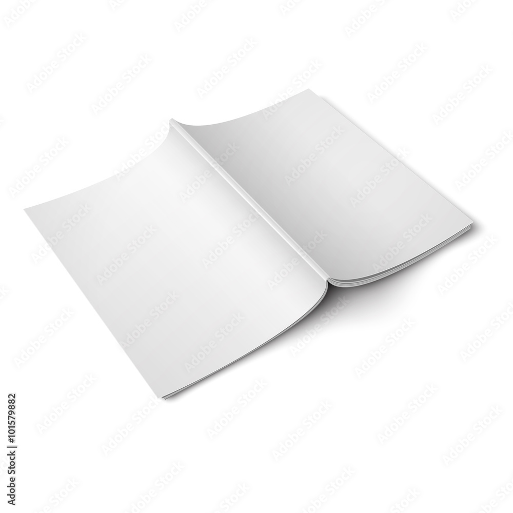 Blank opened magazine back cover template. Stock Vector | Adobe Stock
