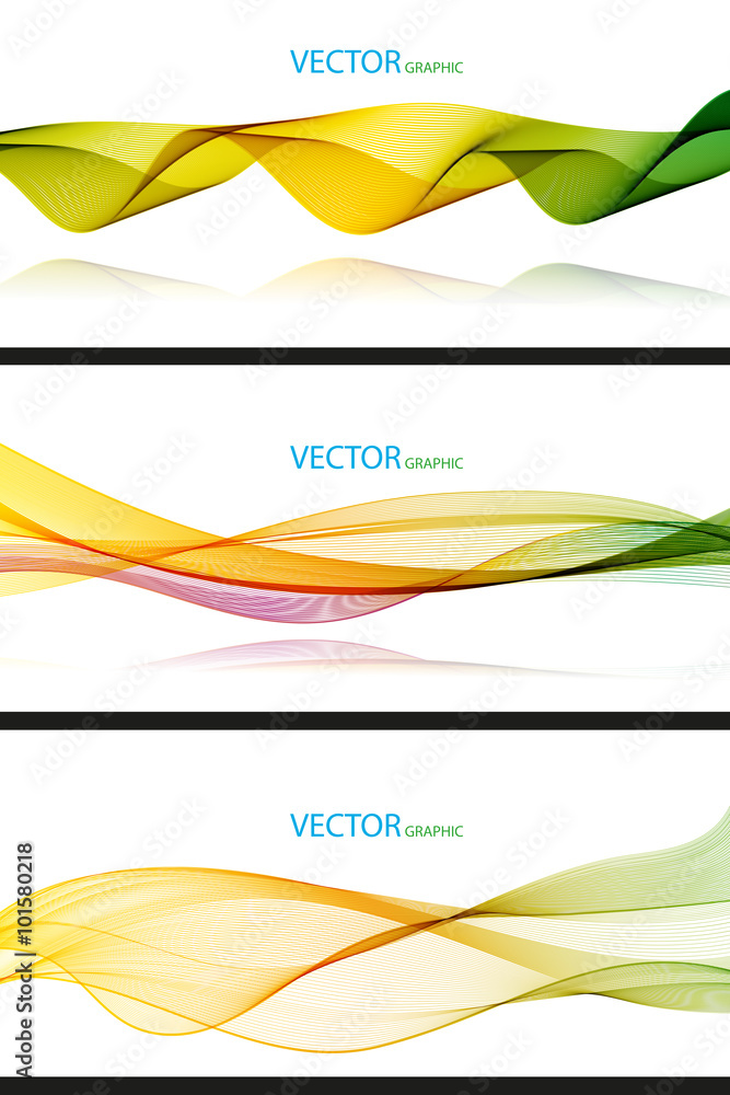 Obraz premium Abstract waves Wallpaper collection on white Background