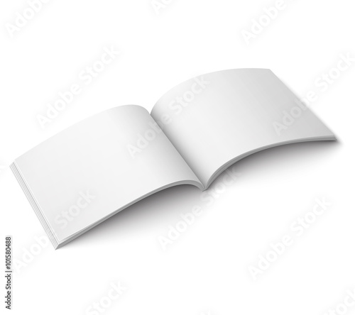 Blank open magazine template. Wide format