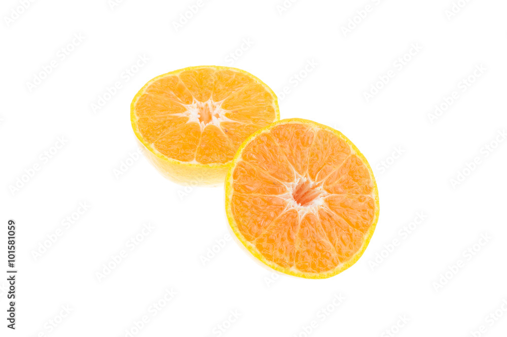 Tangerine slice isolated on white. Tangerine slice isolated on white.