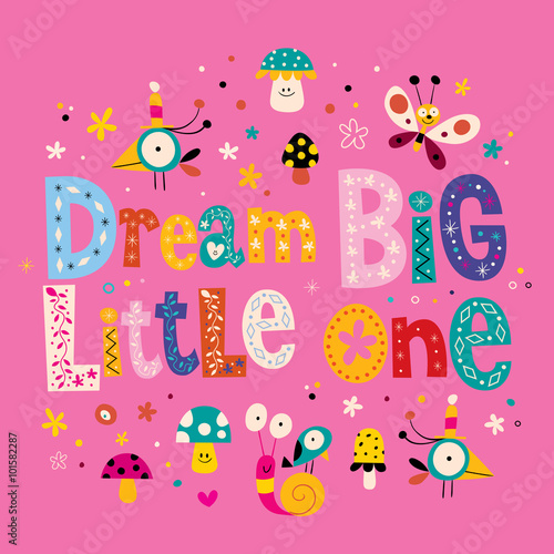 Dream big little one quote baby room wall nursery room wall decoration nursery wall art