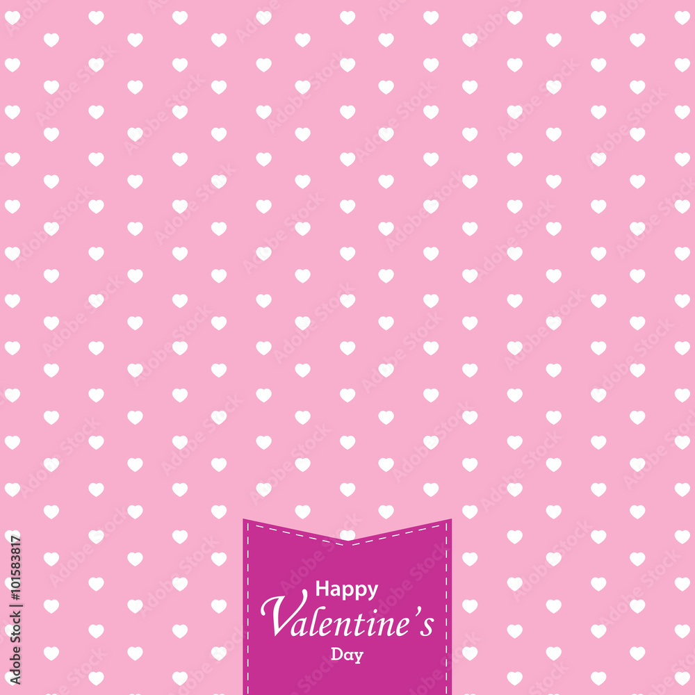 Happy Valentine's Day and white heart on pink background. Valentine's Day. Happy Valentine's Day and white heart on pink background. Valentine's Day.