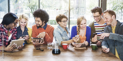 Fotografi Diversity People Meeting Relaxing Connection Communication Conce