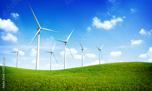 Turbine Green Energy Electricity Technology Concept photo