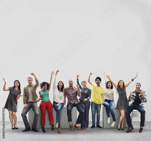 Fotografie Business People Casual Cheerful Successful Friendship Concept