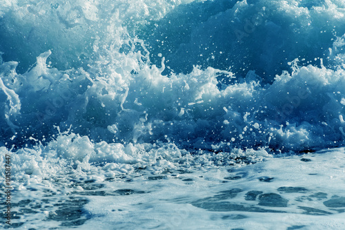 Restless water. Waves. Tur- bulent the sea © watman