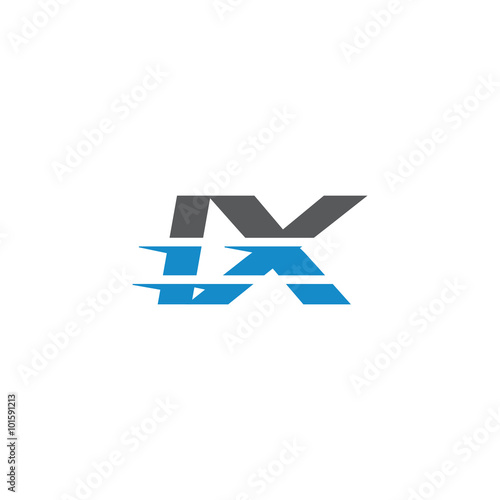 Simple Modern Dynamic Letter Initial Logo ix