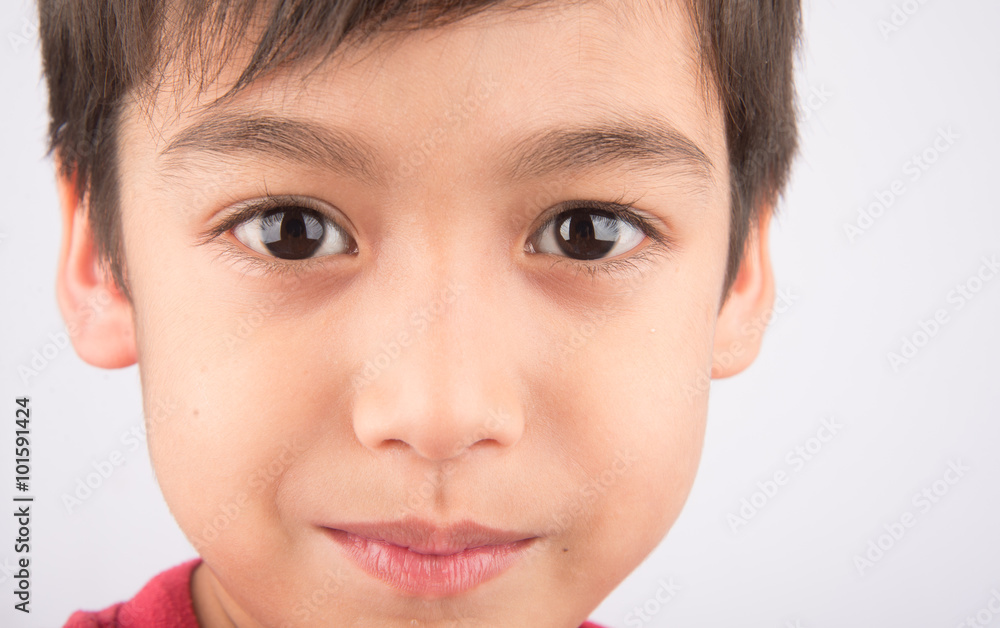 Close up face with smiling kid portrait Close up face with smiling kid portrait