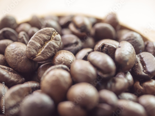 Coffee beans closeup background