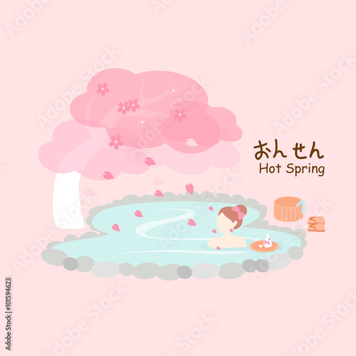 Beauty woman with hot Spring