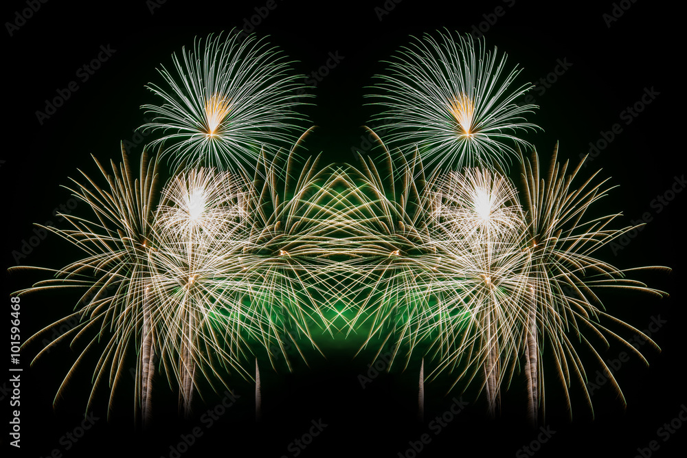 Celebration fireworks up the night sky. Celebration fireworks up the night sky.