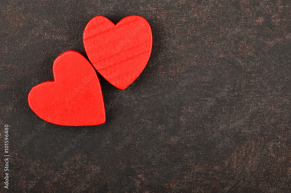 Obraz premium Heart on leather background