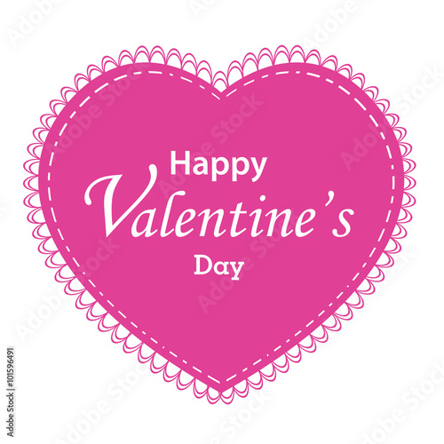 Valentine's Day and pink heart isolated on white background. Pink heart on Valentine's Day.