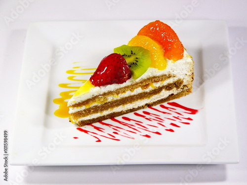 Cake on a square plate