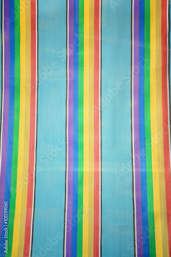 Close up of the rainbow canvas bed