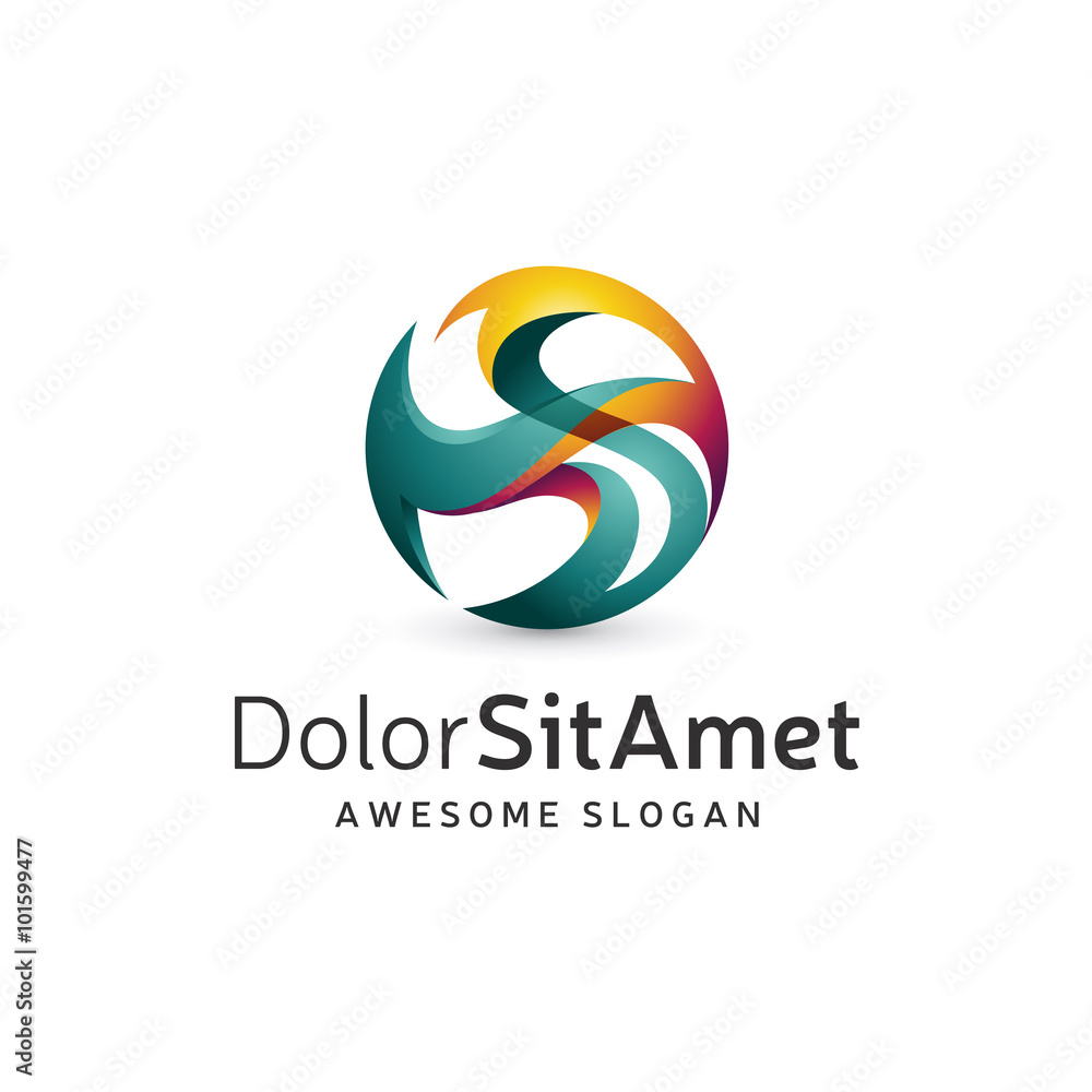Abstract Color Flame Consulting Logo