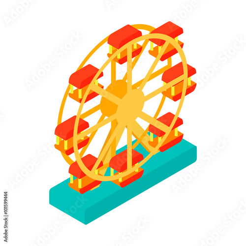Ferris wheel isometric 3d icon 