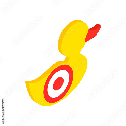 Yellow duck target isometric 3d icon