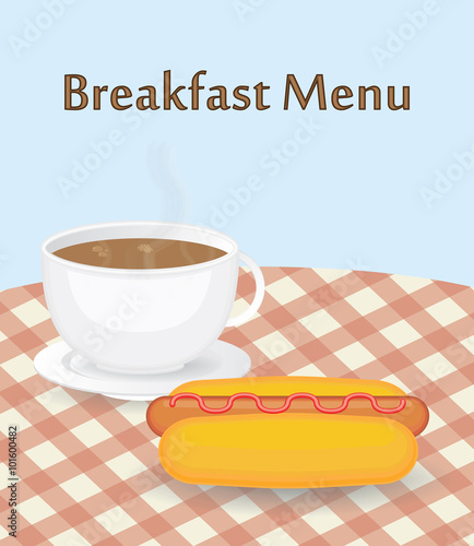 Hot dog and cup of coffee