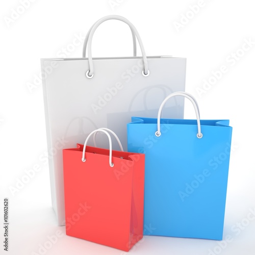 Paper Shopping Bags isolated on white background