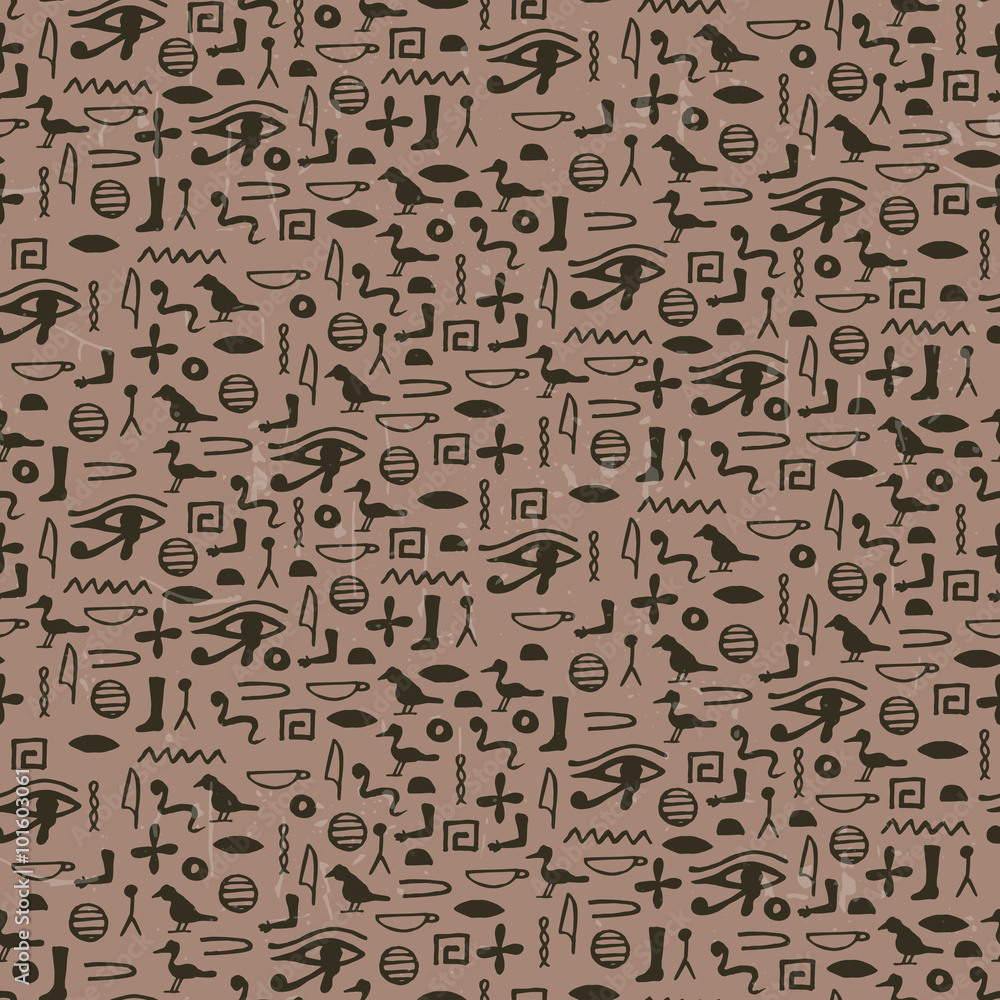Seamless pattern with egypt hieroglyph