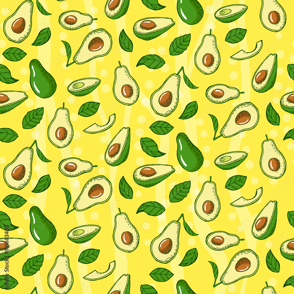 Seamless pattern with avocado Seamless pattern with avocado