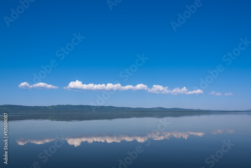 The reflection of the sky on lake