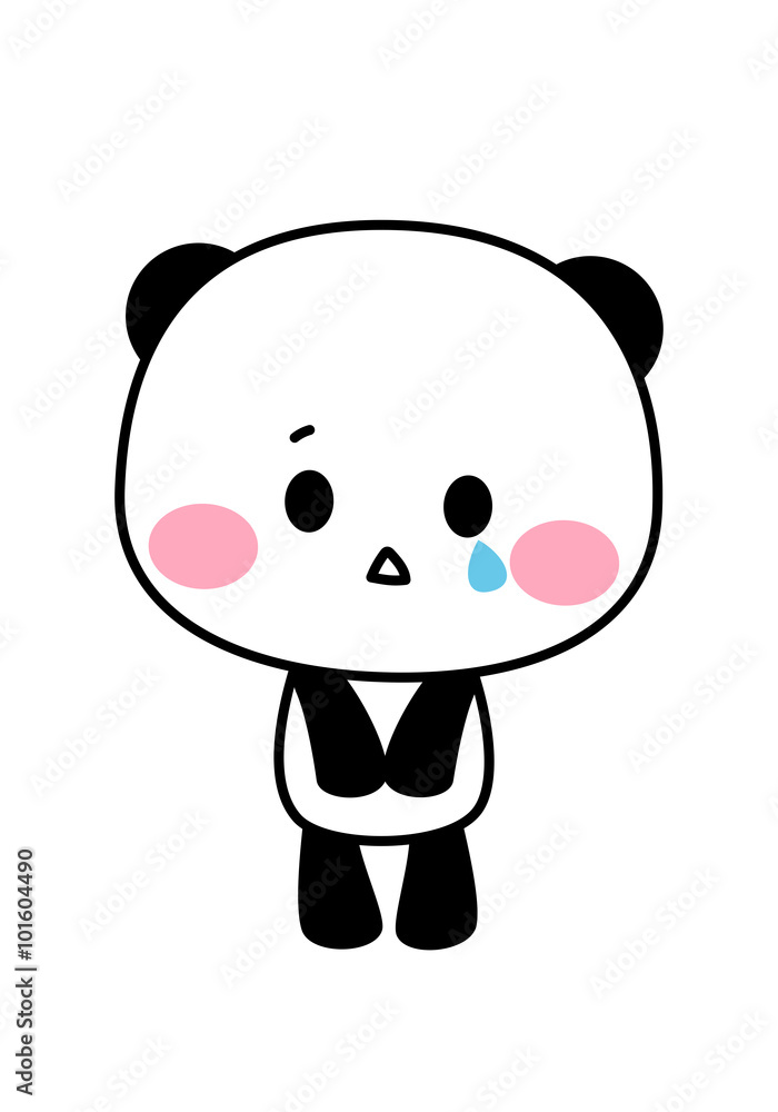 パンダのキャラクターイラスト素材 泣く Stock Illustration Adobe Stock