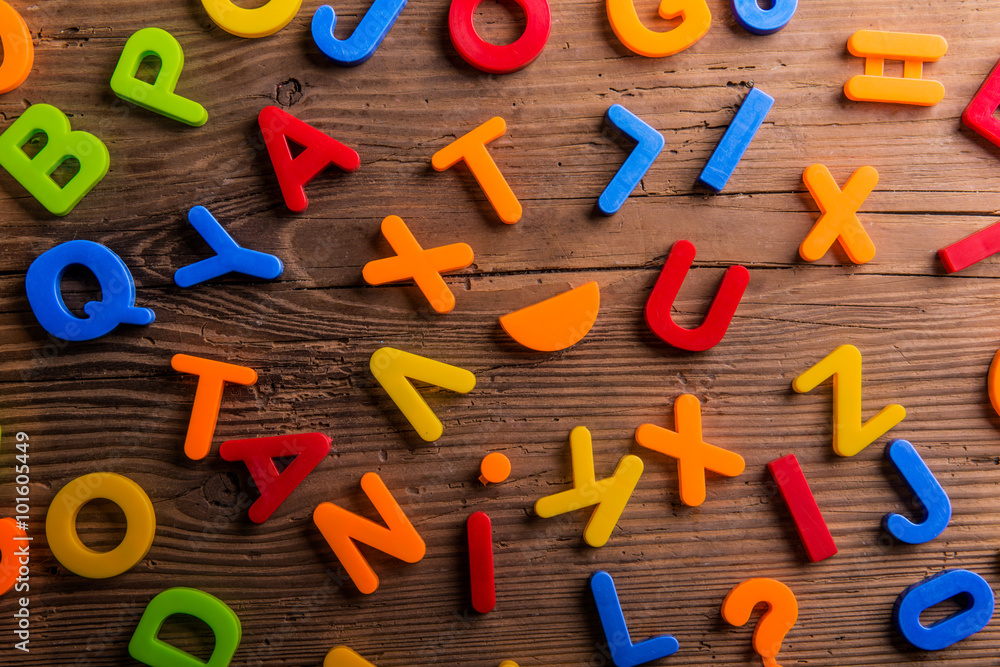 Fototapeta premium Colorful plastic letters